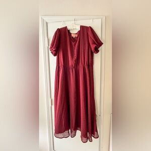 Jessa Kae Highbury Dress in Cranberry 1X